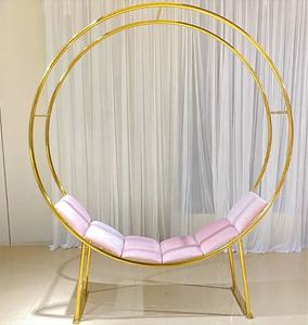 Silla de espera de ocio con respaldo alto de cuero terciopelo asiento de <span class=keywords><strong>amor</strong></span> de lujo moderno para 2 personas - Product Image 4