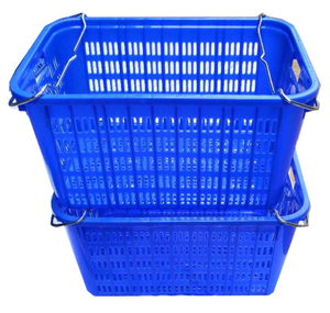 Crates HDPE Stackable Shipping Transport Vegetable Fruit Plastic PE Storage Baskets Plastic Laundry Basket Clothing Stocked 35L