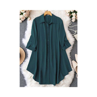Minimalist Saf Tonlu Dantel Günlük Bluz Üstü, Üç Çeyrek Kollu, Günlük Kullanım İçin Şık Boho, Mükemmel Kalite