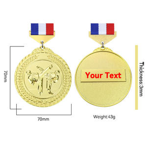 Medaglia della federazione mondiale di Taekwondo di Taekwondo in metallo nelle medaglie sportive della scuola di arti marziali MMA - Product Image 3