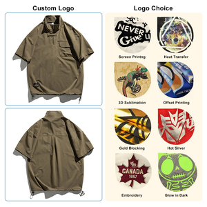 เสื้อฮาวายถักนิตติ้งแห้งเร็วสำหรับผู้ชาย สไตล์ลำลองชายหาดฤดูร้อน แขนสั้น รับผลิตตามแบบ OME พร้อมโลโก้ ขายส่งยอดนิยม - Product Image 4