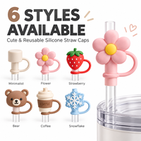 Capuchon esthétique en silicone réutilisable anti-poussière pour embout de paille de tasse à café