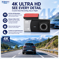 SIBOYI 2.0 İnç IPS Ekran 4K Ultra HD 3 Kanallı Araç Kamerası Dahili WiFi Araç DVR Kaydedici Geniş Açılı Kamera Sürüş İçin