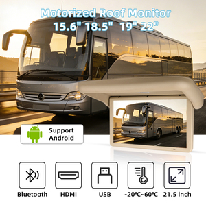 Écran de voiture 22 pouces Android Auto rabattable pour toit, moniteur multimédia mobile, <span class=keywords><strong>Internet</strong></span>, <span class=keywords><strong>TV</strong></span>, AV, 24V, BT4.2, FM, pour bus et véhicule - Fournisseur ODM - Product Image 1