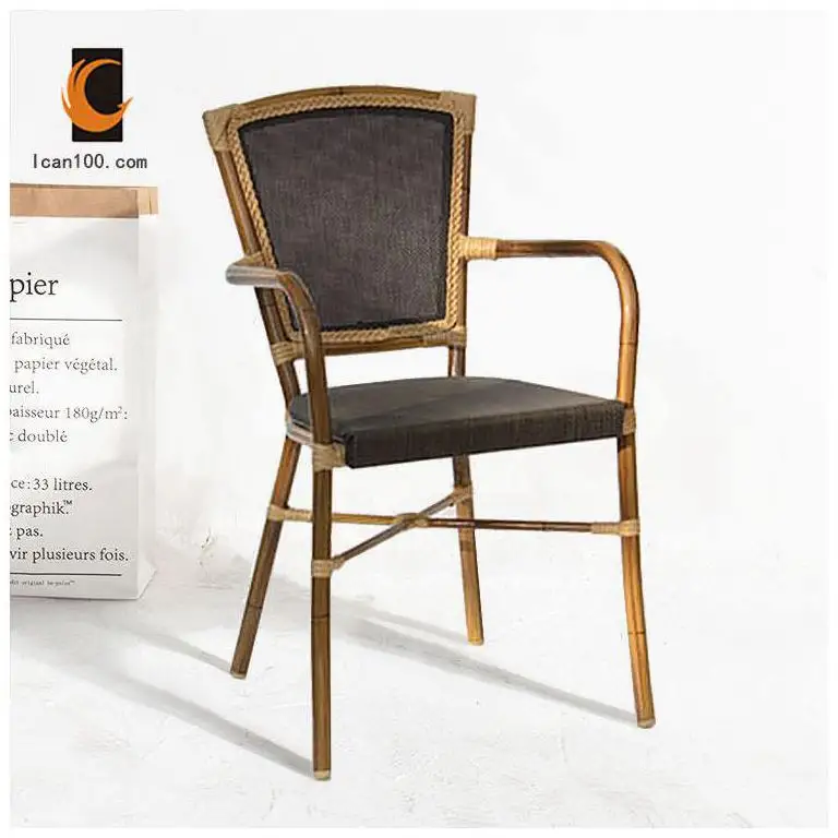 Stapelbarer Rattan Restaurant Sessel Lounge Chair mit hoher Rückenlehne Events Party Bankett Mi Hochzeit Hotels tühle