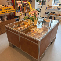Comptoir de présentation en verre sur mesure pour magasin, vitrine autoportante pour l'affichage d'échantillons de bijoux et cadeaux