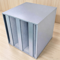 Nouveau filtre à air de type V-Bank avec charbon actif, 4 sections, haute efficacité, équipement de filtration d'air central HVAC