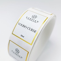 Étiquette personnalisée en vinyle PVC adhésif, résistante à l'huile, avec feuille d'or, pour flacon de parfum, emballage d'huiles essentielles, en rouleau