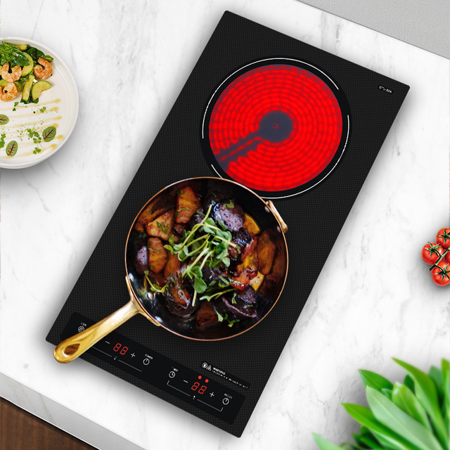 Hot Sales Double Ceramic Cooker Built-in Hob Electric Infrared Stove 2 burner Induction Cooker