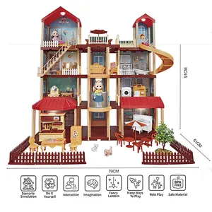 Hot Selling Luxe Huis Villa Accessoires Speelgoed Poppenhuis Set