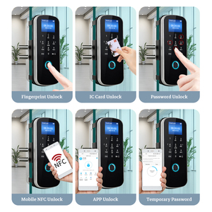 Fingerprint Glass Door Smart <b>Lock</b> NFC IC Card Password Keyless Access Control System No Drill for Commercial Building Security Z - Product Image 2
