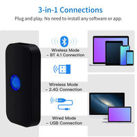 Lecteur de codes à barres portable Mini 1D 2D QR Scanner de codes à barres sans fil Scanner portable
