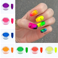 Poudre de néon fluorescente pour ongles, Pigment chromé, excellente qualité, 1 boîte