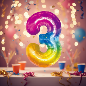Party Love Number <b>Balloon</b> 45cm Multicolor Foil Metallic Birthday Party <b>Decorations</b> For Kids - Product Image 2