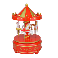 Boîte à musique de carrousel en bois artisanal de style classique