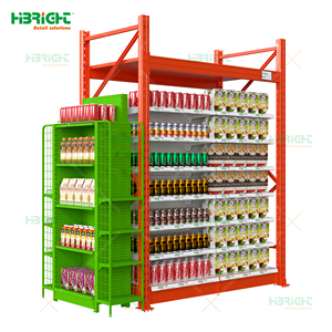 Estanterías de Góndola de Doble Cara para Supermercados |   Exhibidor Metálico Tipo <span class=keywords><strong>Isla</strong></span> |   Estanterías de Supermercado de Color Personalizado - Product Image 1