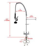 Robinet mélangeur de cuisine en laiton de haute qualité, prix usine, monotrou, avec douchette extractible et double plaque rotative, pour usage hospitalier