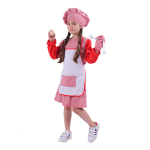 Disfraz de Chef para Niñas Bsrlons, Conjunto de Delantal y Gorro a Cuadros Rojos, 5-7 Años, Juguete de Cocina, Juego de Imitación, Fantasía, Cuento de Hadas - Product Image 2