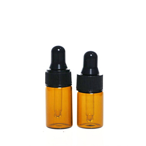 Flacon compte-gouttes en verre transparent ambré d'huile essentielle avec <span class=keywords><strong>pipette</strong></span> Mini 1ml 2ml 3ml 5ml - Product Image 1