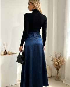 Custom Service High Waist Wrap Front <b>Split</b> Maxi <b>Skirt</b> Elegant Party Evening Long <b>Skirt</b> For Women Daily Wear <b>Skirt</b> - Product Image 3