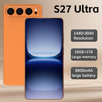 Téléphone portable professionnel S27 Ultra Android 16, écran HD 7,3 pouces, appareil photo 108MP, batterie 8800mAh, 16 Go + 1 To, double SIM, navigation GPS