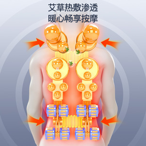 Coussin de massage multifonctionnel avec chaleur et pétrissage pour soulager le cou, les épaules, le dos et la taille, rechargeable par USB, en cuir PU - Product Image 3