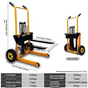 Nouveau <span class=keywords><strong>mini</strong></span> chariot élévateur <span class=keywords><strong>manuel</strong></span> hydraulique léger, petit élévateur de levage et de transport, utilisation domestique, pliable et détachable - Product Image 6