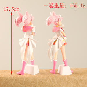 ฟิกเกอร์เซเลอร์มูน ชิบิอุสะ ชุดสองท่าทาง พร้อมหางคู่ หูกระต่าย ชุดไล่เฉดสีชมพู-เหลือง ฐานสีขาว สำหรับนักสะสม - Product Image 2