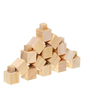 Unfinished Wooden Blocks for Crafts 1 inch, 50PCS Blank Wood Blocks for  Crafting, Natural Wood Cubes Solid Wooden Square Blocks for Baby Shower,  Kids