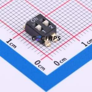 DO-02PT DIP Switch SMD,P=2.54mm Switch Flat Toggle, Raised Type Single Pole Single Throw 2 2.54mm - Product Image 1