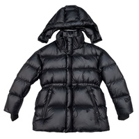 Veste courte d'hiver réversible à capuche, coupe ajustée, coupe-vent, chaude, 90% duvet de canard blanc, fermeture éclair, avec logo, pour femme