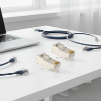Conector Ethernet RJ45 FTP 8P8C de Cobre, Cat5e, Cat6, Cat6A, 3U, Modular, Keystone Jack