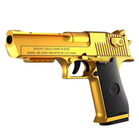 Pistolet de Tir en Plastique Doré Type Desert Eagle, Juguete à Tir Continu de Projectiles Souples