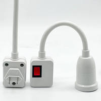 Douille de lampe universelle E27 ABS avec interrupteur, adaptateur d'extension flexible, prise EU/US/UK 100-240V