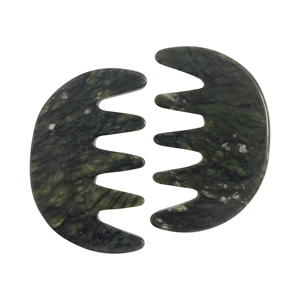 Nouveau peigne de massage en jade à dix dents, peigne à dents larges, massage du cuir chevel, GuaSha, peigne à dents larges, outils de soin des cheveux - Product Image 2