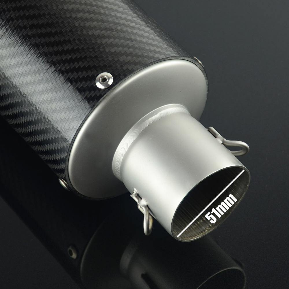 JFG 38 мм/51 мм выхлопная труба для мотоцикла из углеродного волокна Exhau для внедорожного велосипеда, уличного велосипеда, скутера, квадроцикла