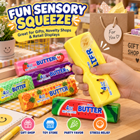 Jouet Squishy en forme de barre de beurre de fruits, en PU souple, à remontée lente, anti-stress, motifs assortis, boîte de présentation en gros