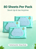 Lingettes Humides Jetables Écologiques Healthy Life – 80 Lingettes 15x20cm – Nettoyage Corporel et Usage Toilette – Douces et Efficaces