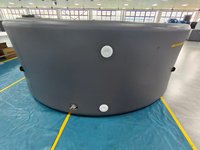 Piscine gonflable ronde DWF gris foncé à l'extérieur, bleu à l'intérieur, grande piscine gonflable familiale pour jardin extérieur