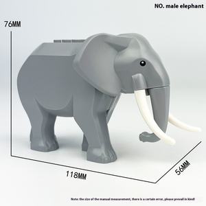 Ensembles de blocs de construction de petites particules jouets en plastique modèle animal en gros éléphant d'afrique cerf cheval girafe chimpanzé - Product Image 3