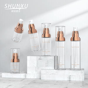 Embalagem Cosmética Frasco de Spray Plástico com Tampa Rosqueada em Ouro Rosa 30ml/50ml/80ml Dispenser de Loção Transparente - Product Image 1