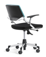Chaise de bureau moderne et confortable en tissu, fonctionnelle avec roulettes pour la maison, les réunions et les espaces de travail