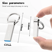 Venta al por mayor de fábrica: Nueva memoria USB 3.0 metálica de gran capacidad con logotipo personalizado, llavero portátil de 32GB, 64GB, 128GB