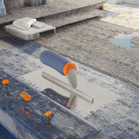 Couteau à carrelage industriel en acier inoxydable 280x130mm avec poignée ergonomique en TPR, épaisseur 0,7mm, pour le placage et la construction