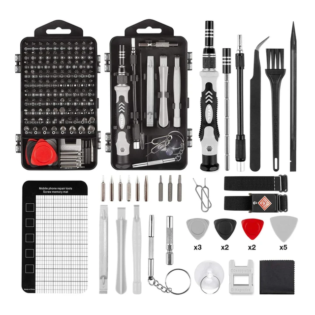 Multi-function 115 in 1 Manual Repair Tool Watch Mobile Phone Disassembly Chrome Vanadium Steel Screwdriver Tool Set