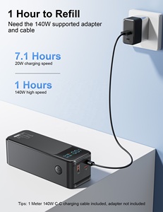 แบตเตอรี่สำรองขนาดใหญ่ 27000mAh 140W ป้องกันไฟไหม้ สำหรับแล็ปท็อป พร้อมหน้าจอ LED แสดงผลอัจฉริยะ ชาร์จเร็<span class=keywords><strong>ว</strong></span> พก<span class=keywords><strong>พา</strong></span>สะดวก สายชาร์จแบบยืดหดได้ - Product Image 6