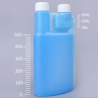 Flacon doseur à double col avec bouchon à vis 100ml 120ml 250ml 500ml 1000ml plastique HDPE pour mesurer le liquide chimique