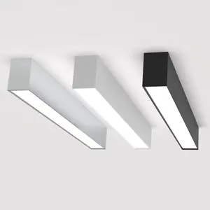 Armazém holux, na alemanha, escritório, moderno, ip20, lâmpadas sem aparagem, tubo difusor, lustre, led, luminária linear