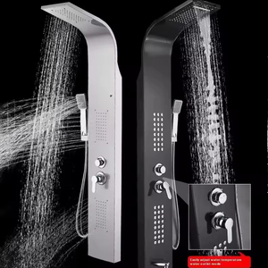 Système de douche mural YF de luxe en acier inoxydable brossé or champagne avec jets de pluie et de massage, robinet en céramique, laiton, pour hôtels - Product Image 2