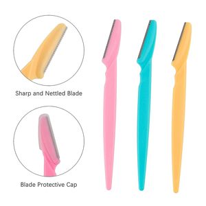 Disposable Stainless Steel Eyebrow <b>Trimmer</b> Kit Slanted Blade Brow Razor Pencil Facial Hair Remover - Product Image 4